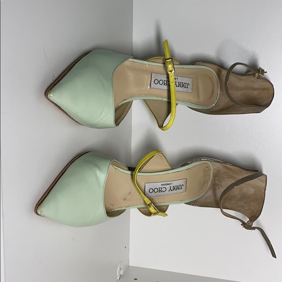 Jimmy Choo Typhoon Key Lime Lemon and Pebble Pump - Picture 1 of 8